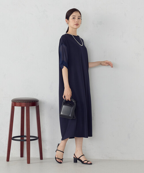 COMME CA ISM(コムサイズム)の「スリーブデザイン ワンピース(ワンピース・レディース・ネイビー/グリーン/ブラウン/ブラック・FREE)」の13枚目の写真