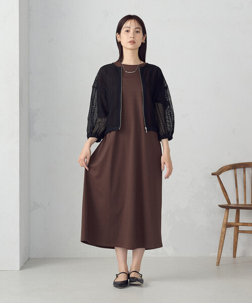 COMME CA ISM(コムサイズム)の「スリーブデザイン ワンピース(ワンピース・レディース・ネイビー/グリーン/ブラウン/ブラック・FREE)」の17枚目の写真