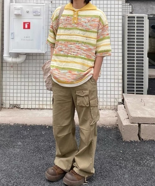 Achic(アシック)の「★ 2color ニット 透かし彫り(ニット/セーター・レディース・イエロー/ブルー・M)」の12枚目の写真