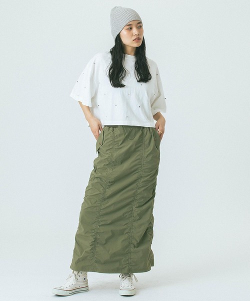 ROSE BUD(ローズバッド)の「SHIRRING SKIRT(スカート・レディース・チャコール/カーキ・ONE SIZE)」の10枚目の写真