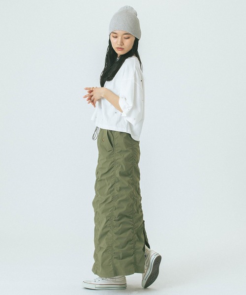 ROSE BUD(ローズバッド)の「SHIRRING SKIRT(スカート・レディース・チャコール/カーキ・ONE SIZE)」の11枚目の写真