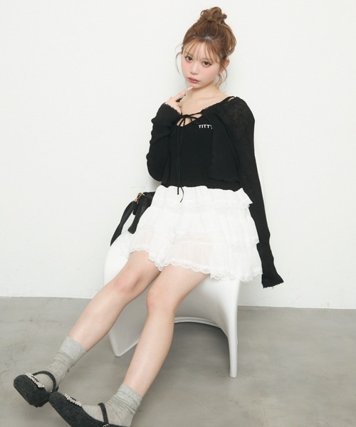 TITTY&CO.（ティティーアンドコー）の「フリルキャミワンピース（ワンピース・レディース・ホワイト/ブラック/グレー・FREE）」の20枚目の写真