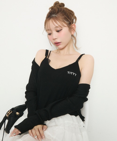 TITTY&CO.（ティティーアンドコー）の「フリルキャミワンピース（ワンピース・レディース・ホワイト/ブラック/グレー・FREE）」の18枚目の写真