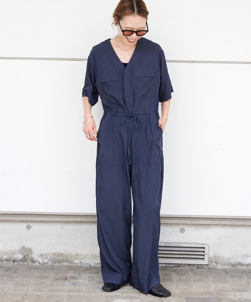 roughlow slitsleev オールインワン　ネイビー（新品未使用） roughlow slitsleev オールインワンネイビー（新品未使用）