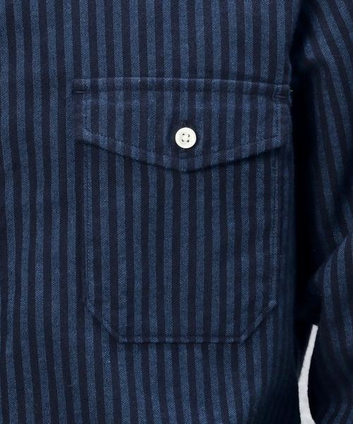 green label relaxing(グリーンレーベルリラクシング)の「BRUSH/OX/STバンドカラー H/P シャツ◆(シャツ/ブラウス・メンズ・ネイビー/ホワイト・LARGE/X-LARGE/SMALL/MEDIUM)」の10枚目の写真