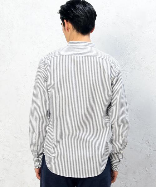 green label relaxing(グリーンレーベルリラクシング)の「BRUSH/OX/STバンドカラー H/P シャツ◆(シャツ/ブラウス・メンズ・ネイビー/ホワイト・LARGE/X-LARGE/SMALL/MEDIUM)」の11枚目の写真