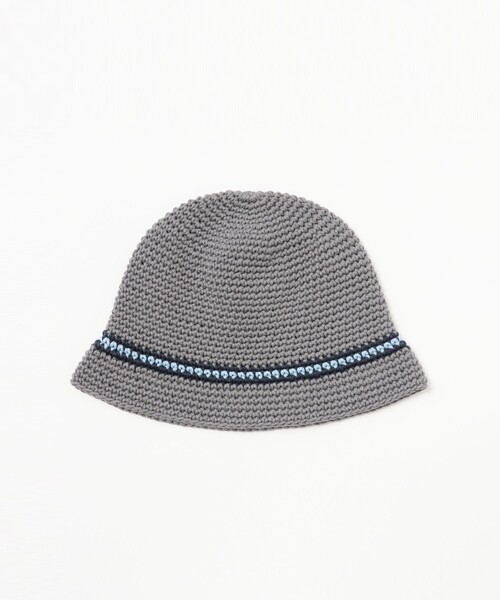B:MING by BEAMS（ビーミングバイビームス）の「ライン ニット バケットハット（ハット・メンズ・グレー/ブラック・ONE SIZE）」の3枚目の写真