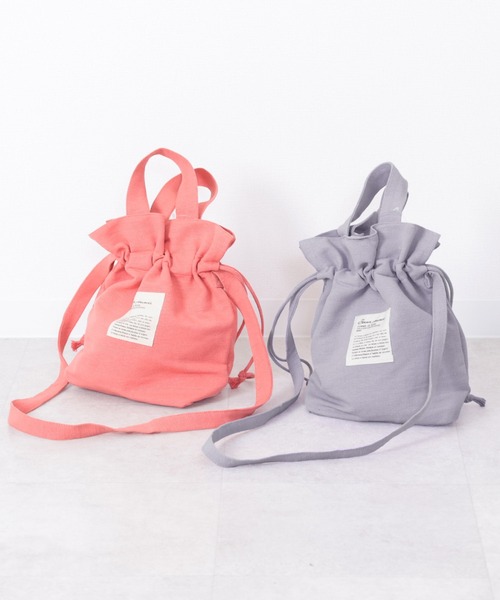 MARAI(マーライ)の「2WAY巾着バッグ(ショルダーバッグ・レディース・ブラック/ブルー/グレー/ブラウン/グリーン/ピンク/オレンジ/イエロー・FREE)」の16枚目の写真