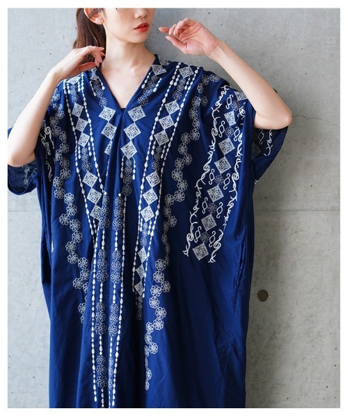 Saruche のインド綿　ワンピース SHOO・LA・RUE ワンピース 「洗える/インド綿100％」さらりと