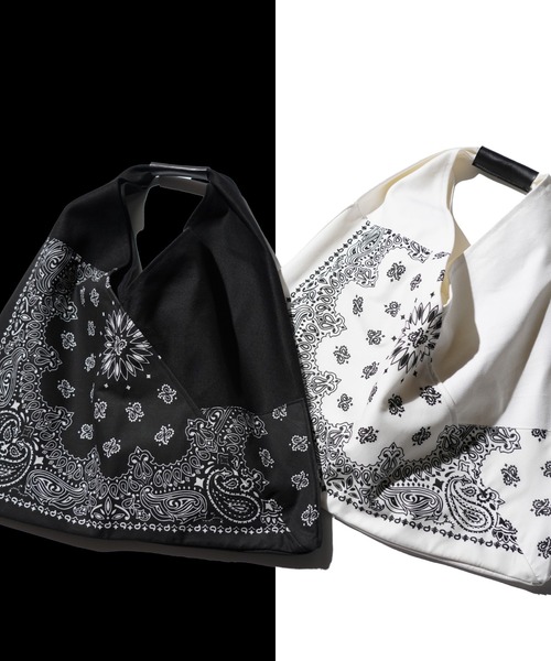 THRIFTY LOOK(スリフティールック)の「THRIFTY LOOK / スリフティールック HAV-A-HANK TRIANGLE LARGE TOTE ハバハンク キャンバス リメイク トライアングルトート(トートバッグ・メンズ・ホワイト/ブラック・FREE)」の7枚目の写真