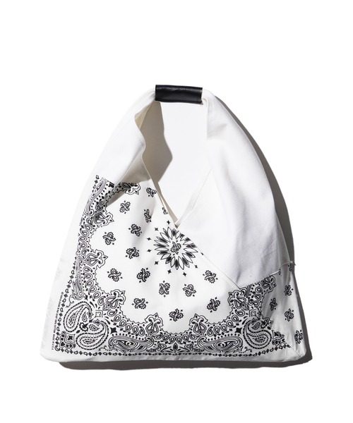 THRIFTY LOOK(スリフティールック)の「THRIFTY LOOK / スリフティールック HAV-A-HANK TRIANGLE LARGE TOTE ハバハンク キャンバス リメイク トライアングルトート(トートバッグ・メンズ・ホワイト/ブラック・FREE)」の3枚目の写真