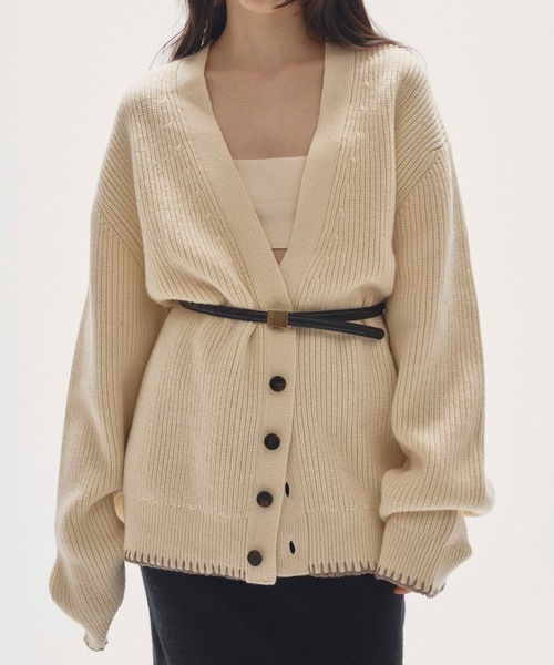 TODAYFUL（トゥデイフル）の「Wool Ribknit Cardigan（カーディガン/ボレロ・レディース・グレイッシュベージュ/ピンクベージュ/キナリ・FREE）」の2枚目の写真