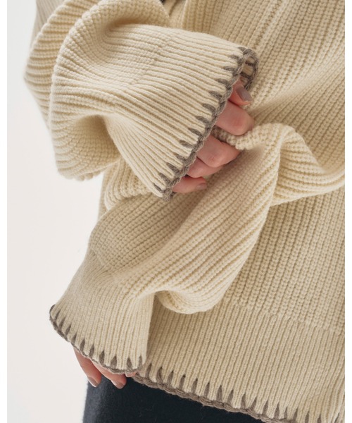 TODAYFUL（トゥデイフル）の「Wool Ribknit Cardigan（カーディガン/ボレロ・レディース・グレイッシュベージュ/ピンクベージュ/キナリ・FREE）」の5枚目の写真