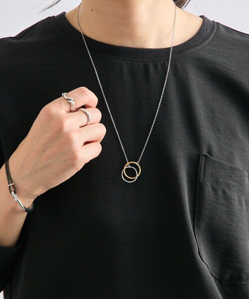 RIVE DROITE（リヴドロワ）の「【R.good(アールドットグッド)】バイカラーサークルネックレス（ネックレス・レディース・ゴールド・FREE）」の2枚目の写真