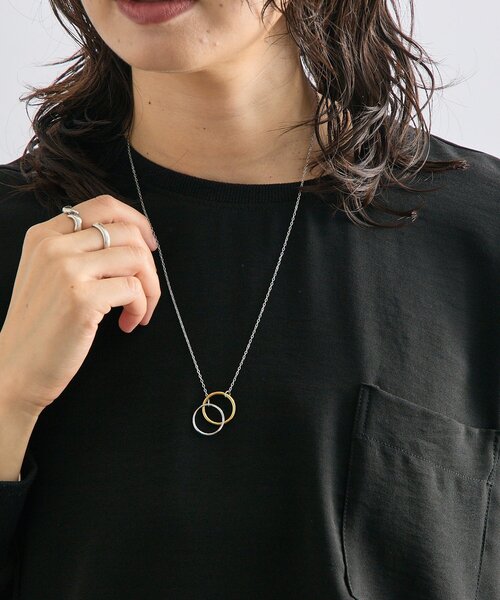 RIVE DROITE（リヴドロワ）の「【R.good(アールドットグッド)】バイカラーサークルネックレス（ネックレス・レディース・ゴールド・FREE）」の3枚目の写真