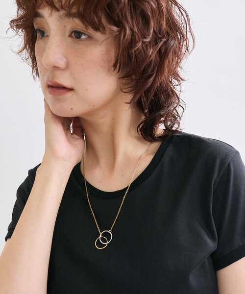 RIVE DROITE（リヴドロワ）の「【R.good(アールドットグッド)】バイカラーサークルネックレス（ネックレス・レディース・ゴールド・FREE）」の6枚目の写真
