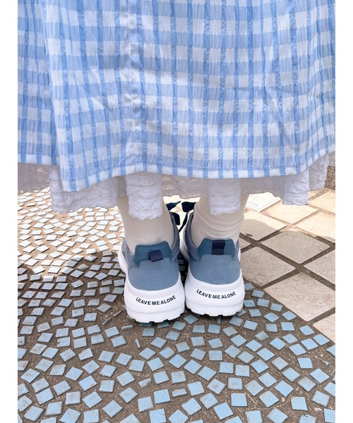 PINK HOUSE（ピンクハウス）の「Pロゴプリントチュール使いスニーカー（スニーカー・レディース・ブラック/レッド/ピンク/アイボリー/ブルーグレー・MEDIUM/LARGE/SMALL）」の4枚目の写真