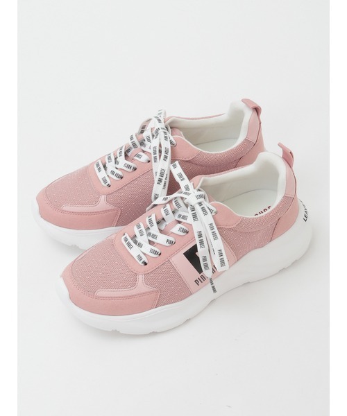 PINK HOUSE（ピンクハウス）の「Pロゴプリントチュール使いスニーカー（スニーカー・レディース・ブラック/レッド/ピンク/アイボリー/ブルーグレー・MEDIUM/LARGE/SMALL）」の12枚目の写真