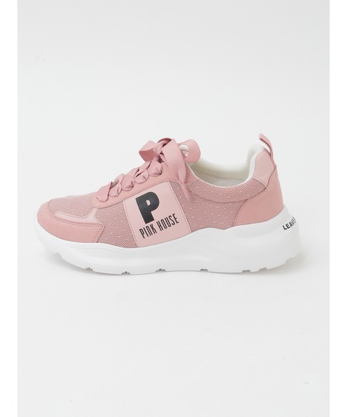 PINK HOUSE（ピンクハウス）の「Pロゴプリントチュール使いスニーカー（スニーカー・レディース・ブラック/レッド/ピンク/アイボリー/ブルーグレー・MEDIUM/LARGE/SMALL）」の14枚目の写真