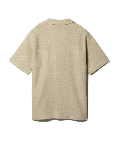 ESTNATION◆長袖シャツ/36/ポリエステル/ベージュ/31-109-10-060327 ESTNATION / コットンポリエステル フレアショート シャツ