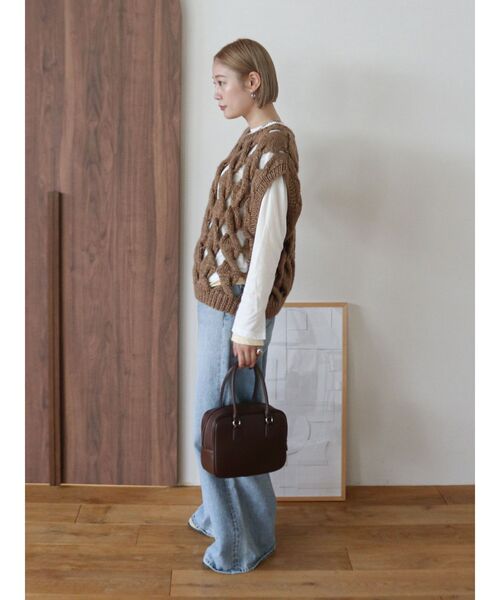 Ungrid（アングリッド）の「フェイクレザースクエアハンドバッグ（ハンドバッグ・レディース・ブラック/ブラウン・FREE）」の13枚目の写真