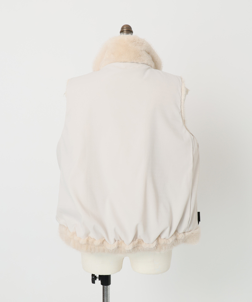 La TOTALITE（ラトータリテ）の「【洗える】スタンドカラーファージレ（ベスト・レディース・ブラウン/アイボリー・FREE）」の7枚目の写真