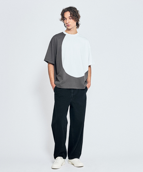 ABAHOUSE(アバハウス)の「ウズマキ バイカラー 半袖Tシャツ / オーバーサイズ(Tシャツ/カットソー・メンズ・ブラック/グレー/ブルー・46/48)」の4枚目の写真