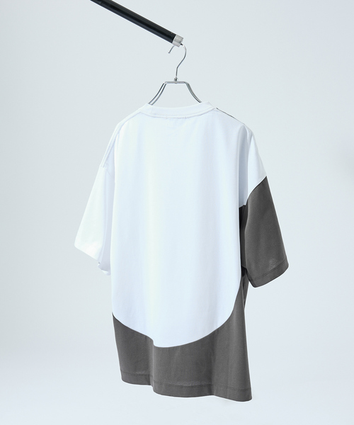 ABAHOUSE(アバハウス)の「ウズマキ バイカラー 半袖Tシャツ / オーバーサイズ(Tシャツ/カットソー・メンズ・ブラック/グレー/ブルー・46/48)」の13枚目の写真