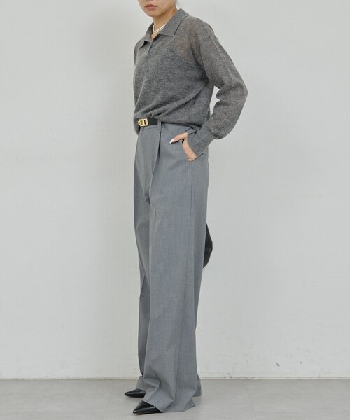 GALLARDAGALANTE（ガリャルダガランテ）の「シアーモヘヤポロニット（ニット/セーター・レディース・ベビーピンク/グレー・FREE）」の7枚目の写真