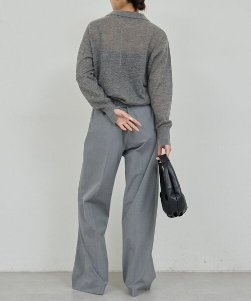 GALLARDAGALANTE（ガリャルダガランテ）の「シアーモヘヤポロニット（ニット/セーター・レディース・ベビーピンク/グレー・FREE）」の8枚目の写真