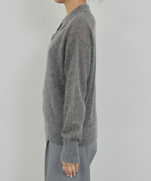 GALLARDAGALANTE（ガリャルダガランテ）の「シアーモヘヤポロニット（ニット/セーター・レディース・ベビーピンク/グレー・FREE）」の10枚目の写真