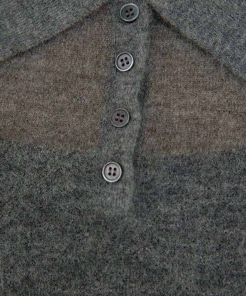 GALLARDAGALANTE（ガリャルダガランテ）の「シアーモヘヤポロニット（ニット/セーター・レディース・ベビーピンク/グレー・FREE）」の15枚目の写真