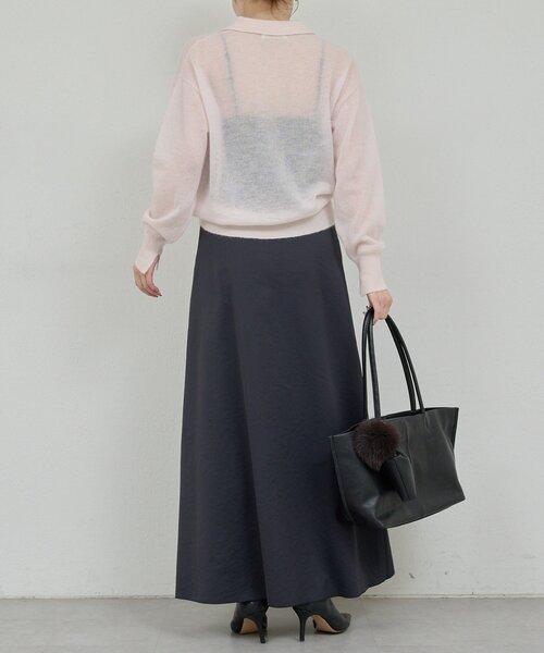 GALLARDAGALANTE（ガリャルダガランテ）の「シアーモヘヤポロニット（ニット/セーター・レディース・ベビーピンク/グレー・FREE）」の21枚目の写真