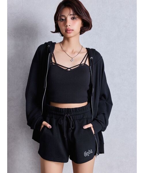 GYDA（ジェイダ）の「ラインストーンGYDAラメショートパンツ【SETUP着用可】（その他パンツ・レディース・ライトグレー/ブラック/オフホワイト・FREE）」の11枚目の写真