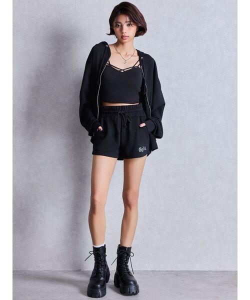 GYDA（ジェイダ）の「ラインストーンGYDAラメショートパンツ【SETUP着用可】（その他パンツ・レディース・ライトグレー/ブラック/オフホワイト・FREE）」の12枚目の写真