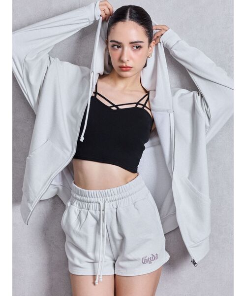 GYDA（ジェイダ）の「ラインストーンGYDAラメショートパンツ【SETUP着用可】（その他パンツ・レディース・ライトグレー/ブラック/オフホワイト・FREE）」の19枚目の写真