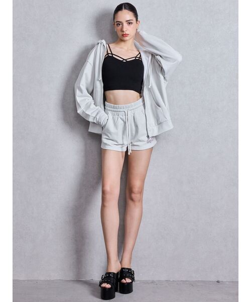 GYDA（ジェイダ）の「ラインストーンGYDAラメショートパンツ【SETUP着用可】（その他パンツ・レディース・ライトグレー/ブラック/オフホワイト・FREE）」の20枚目の写真