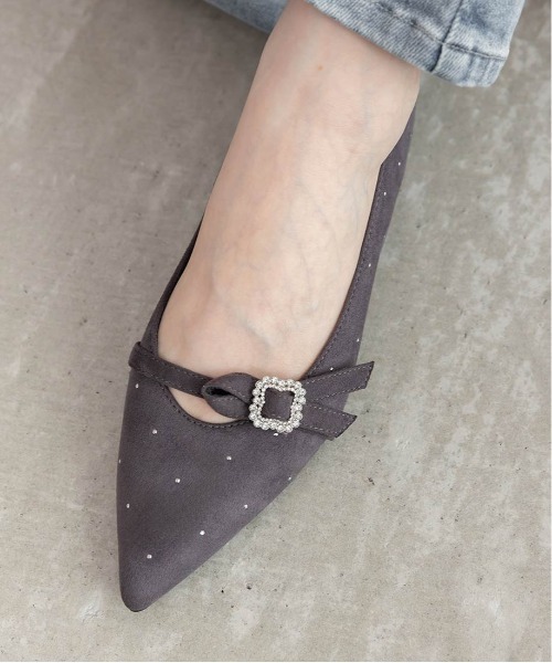 RANDA（ランダ）の「ビジューパーツフラットパンプス（パンプス・レディース・アイボリー/グレー/ブラック・23/23.5/24/24.5/25/25.5/22/22.5）」の13枚目の写真