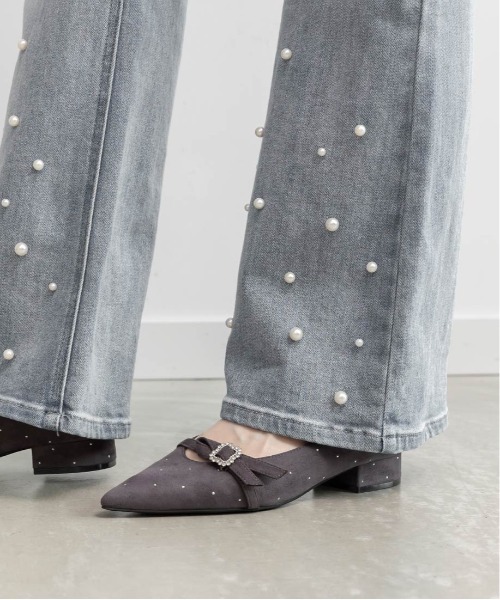 RANDA（ランダ）の「ビジューパーツフラットパンプス（パンプス・レディース・アイボリー/グレー/ブラック・23/23.5/24/24.5/25/25.5/22/22.5）」の14枚目の写真