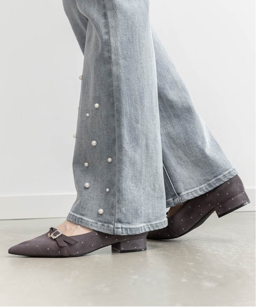 RANDA（ランダ）の「ビジューパーツフラットパンプス（パンプス・レディース・アイボリー/グレー/ブラック・23/23.5/24/24.5/25/25.5/22/22.5）」の15枚目の写真