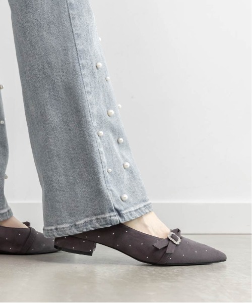 RANDA（ランダ）の「ビジューパーツフラットパンプス（パンプス・レディース・アイボリー/グレー/ブラック・23/23.5/24/24.5/25/25.5/22/22.5）」の16枚目の写真