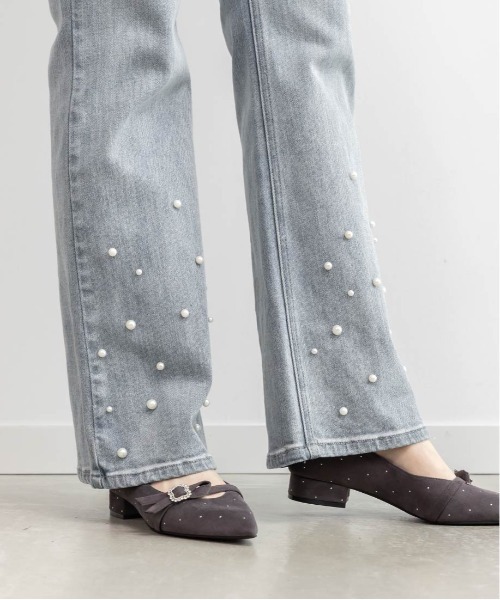 RANDA（ランダ）の「ビジューパーツフラットパンプス（パンプス・レディース・アイボリー/グレー/ブラック・23/23.5/24/24.5/25/25.5/22/22.5）」の18枚目の写真