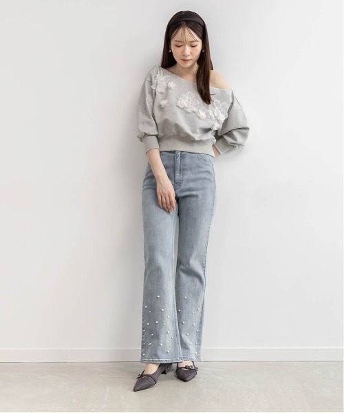 RANDA（ランダ）の「ビジューパーツフラットパンプス（パンプス・レディース・アイボリー/グレー/ブラック・23/23.5/24/24.5/25/25.5/22/22.5）」の19枚目の写真