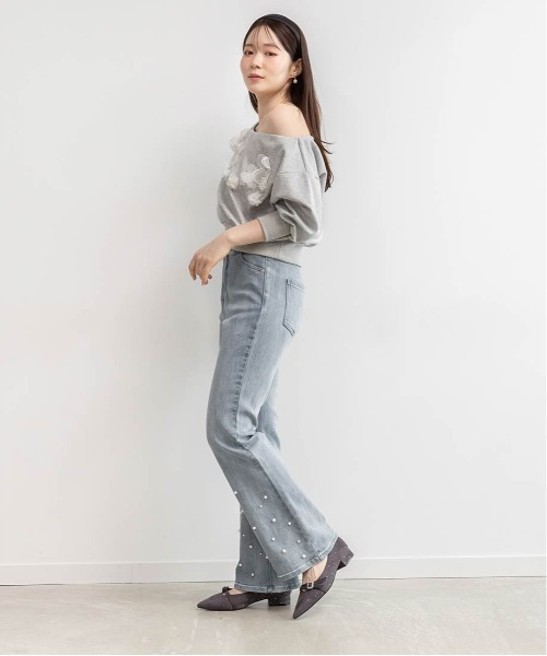 ビジューパーツフラットパンプス（パンプス）｜RANDA（ランダ）の