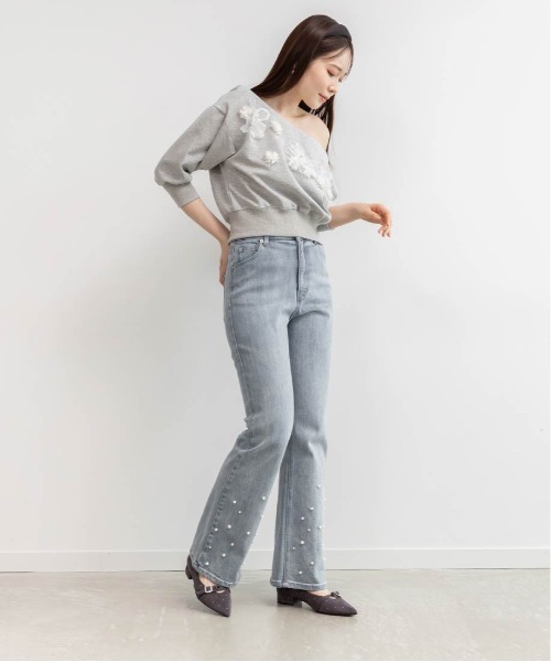 RANDA（ランダ）の「ビジューパーツフラットパンプス（パンプス・レディース・アイボリー/グレー/ブラック・23/23.5/24/24.5/25/25.5/22/22.5）」の21枚目の写真