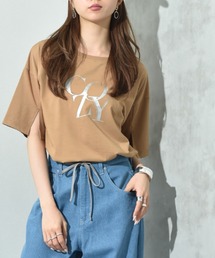 INTERPLANET | 【接触冷感】スリットスリーブロゴＴ(Tシャツ/カットソー)