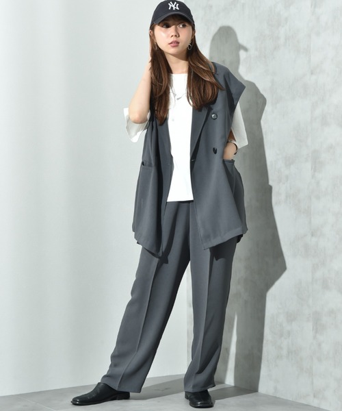 INTERPLANET（インタープラネット）の「【接触冷感】スリットスリーブロゴＴ（Tシャツ/カットソー・レディース・キャメル/ブラック/オフホワイト・FREE）」の14枚目の写真