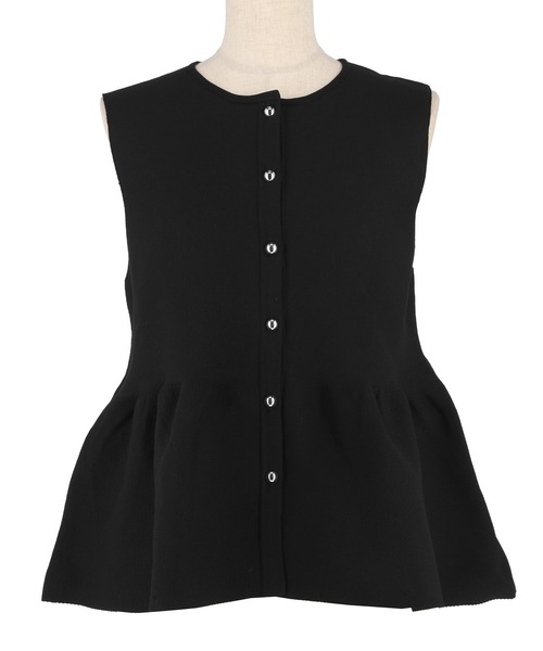 coca（coca）（コカ）の「シルバーボタンペプラムニットベスト（ベスト・レディース・ブラック/グレイッシュベージュ・L/M/S）」の20枚目の写真