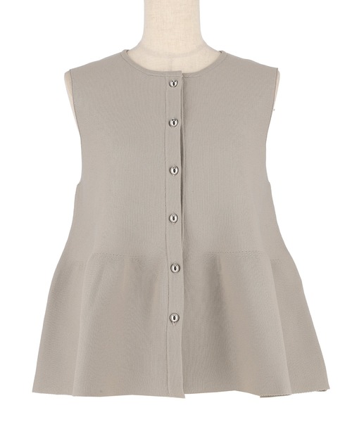 coca（coca）（コカ）の「シルバーボタンペプラムニットベスト（ベスト・レディース・ブラック/グレイッシュベージュ・L/M/S）」の19枚目の写真