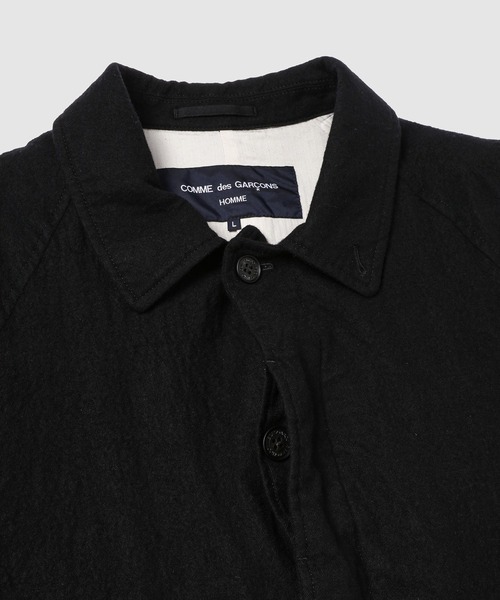 ウールサージ 製品縮絨コート（ステンカラーコート）｜COMME des